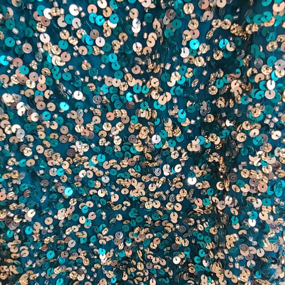 Scala sequin gown. Mermaid style with spaghetti straps. - Picture 5 of 6